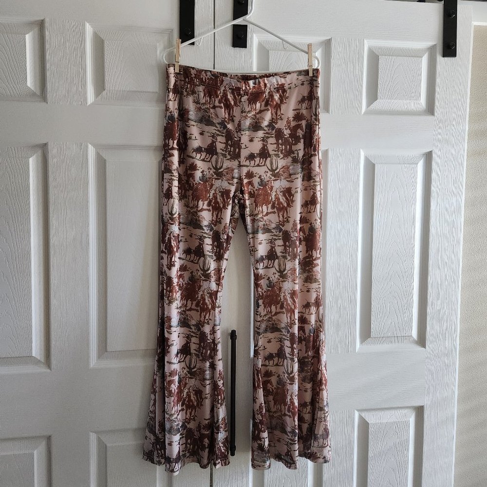 Turquoise Haven Western Mesh Cowboy Bell Leggings - Never Worn